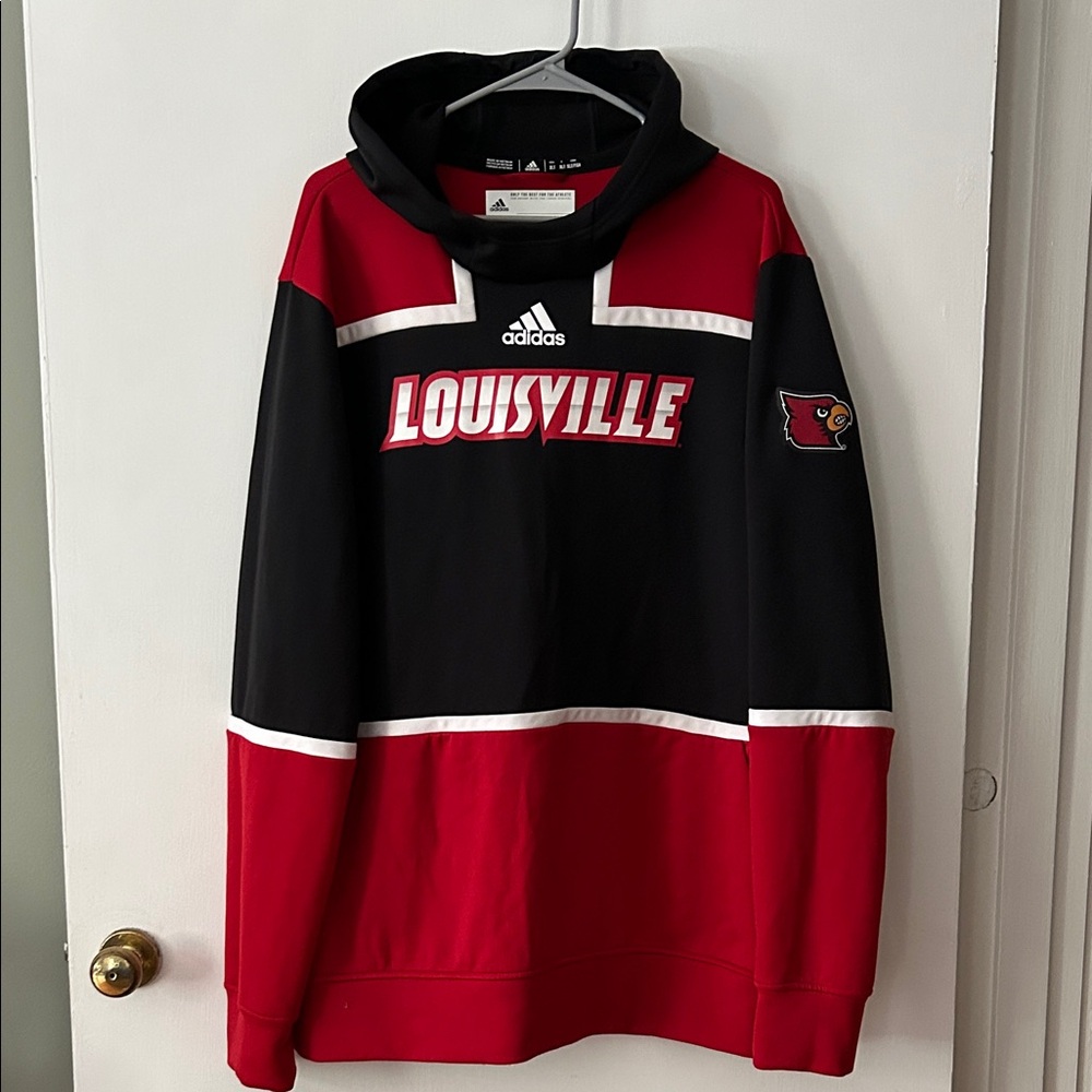 Adidas Louisville Red and Black Men's Hoodie